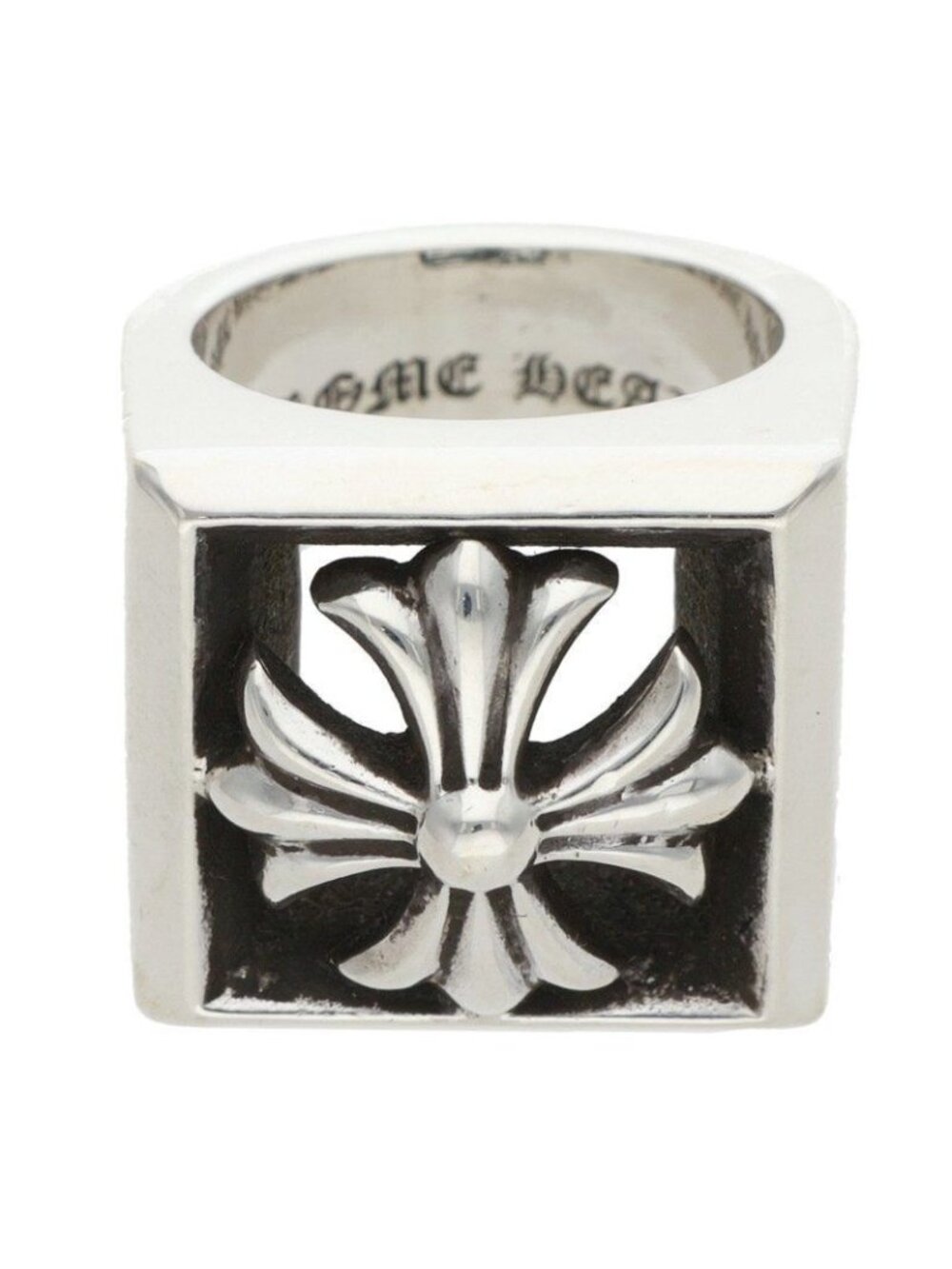 Chrome Hearts Letter Block CH Plus Silver Ring
